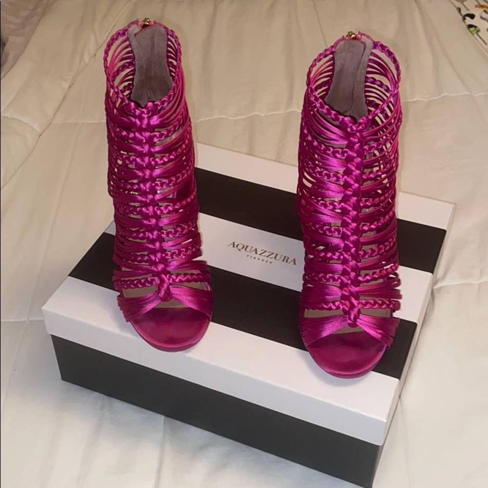 Aquazzura hot pink booties